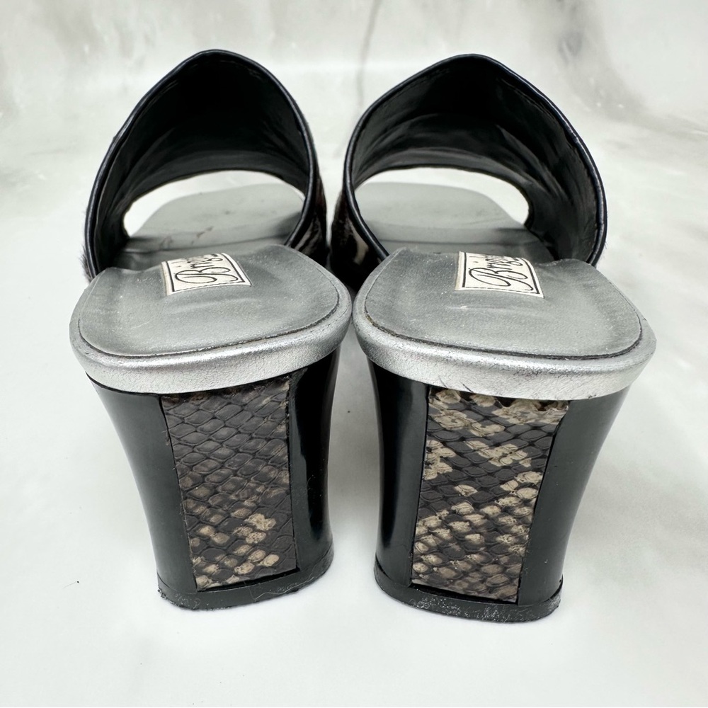 Brighton Busywork Patchwork Animal Print Mule Slide Heel Sandal Womens Size 8 - Picture 3 of 10